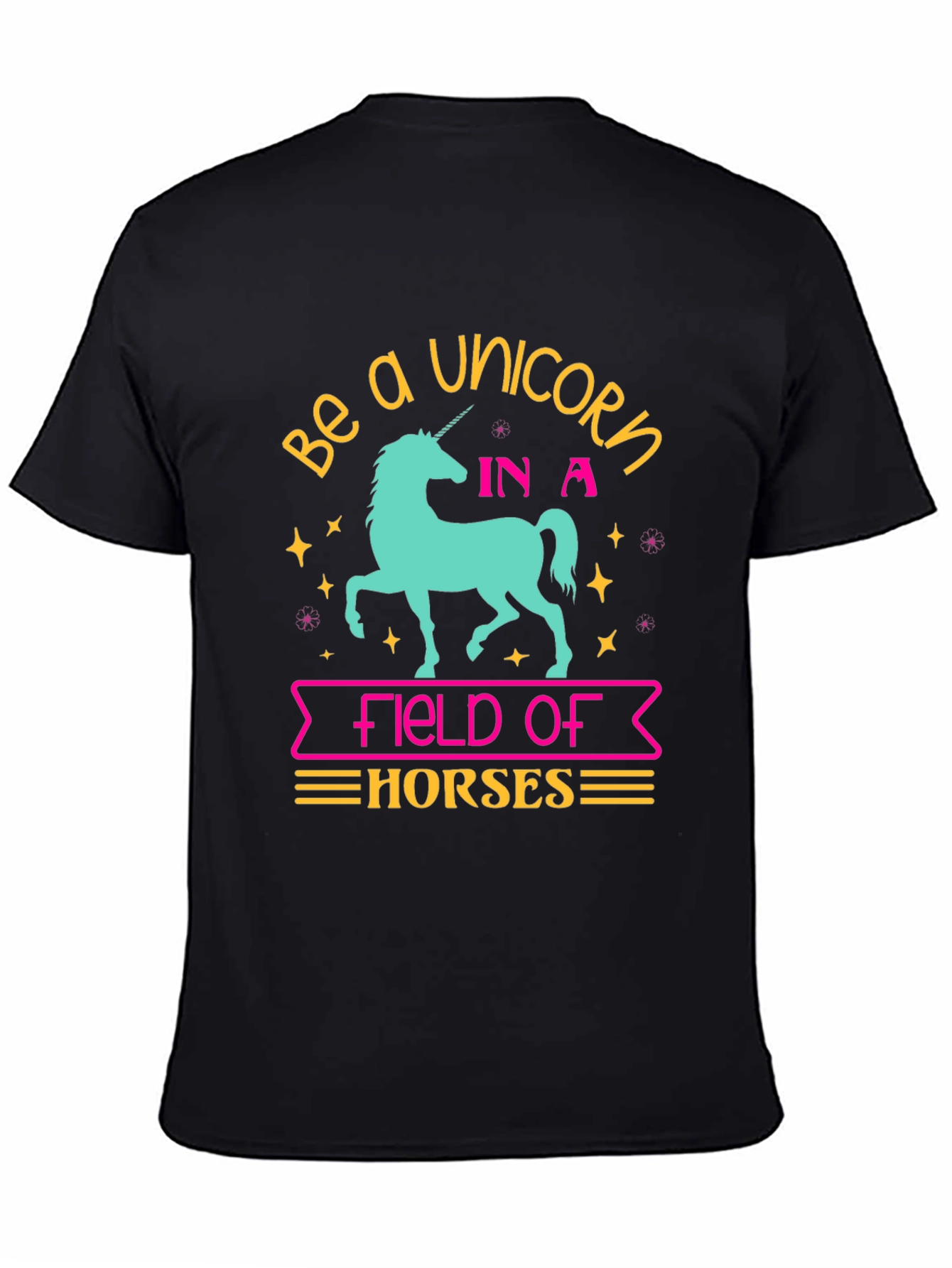 Black Be a Unicorn T-Shirt - Fun Graphic Tee view 4