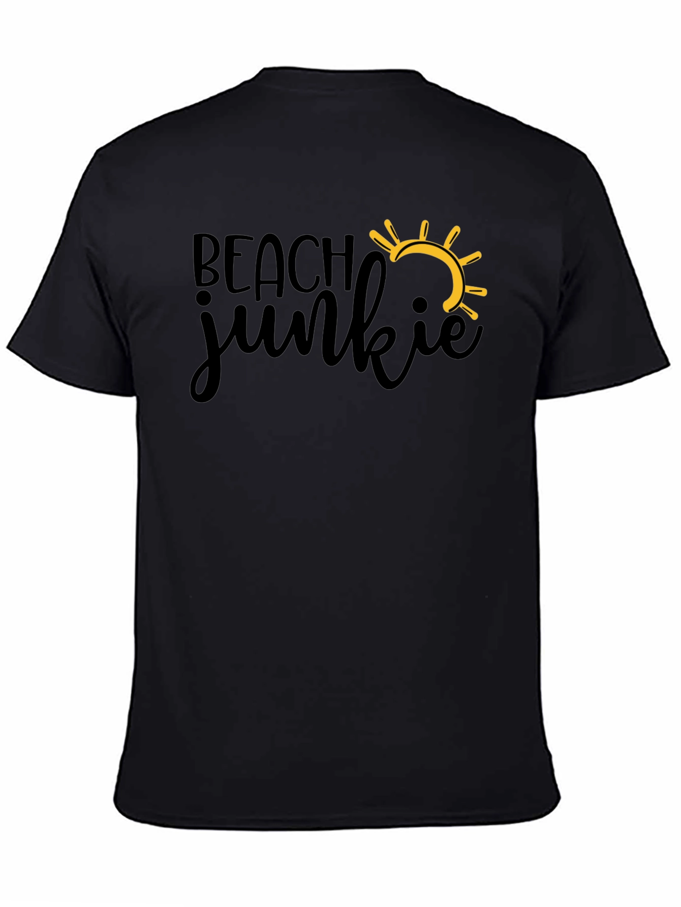 Black Beach Junkie T-Shirt - Summer Fun Tee view 4