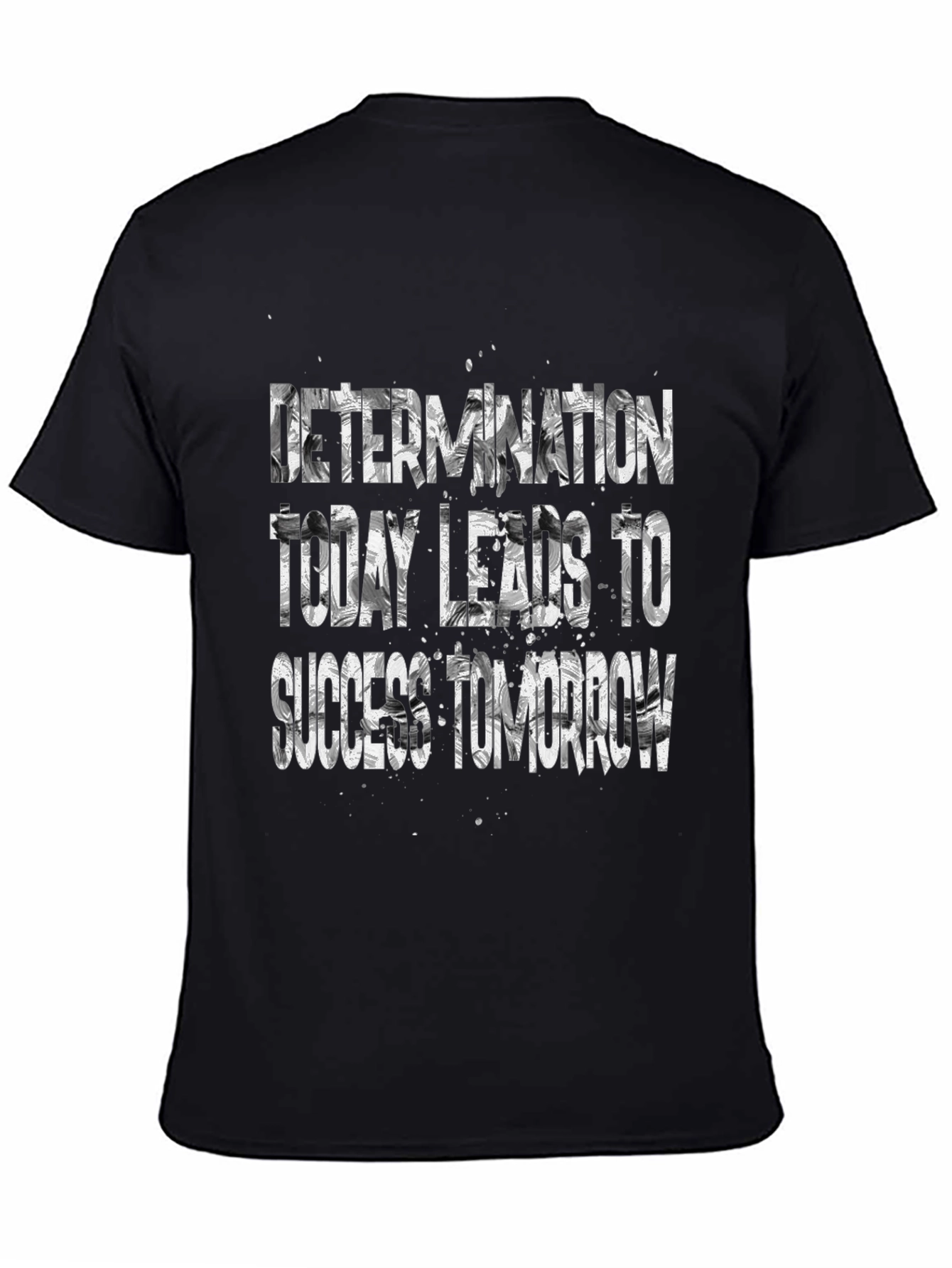 Black Motivational Black T-Shirt - Determination Leads to Success view 4