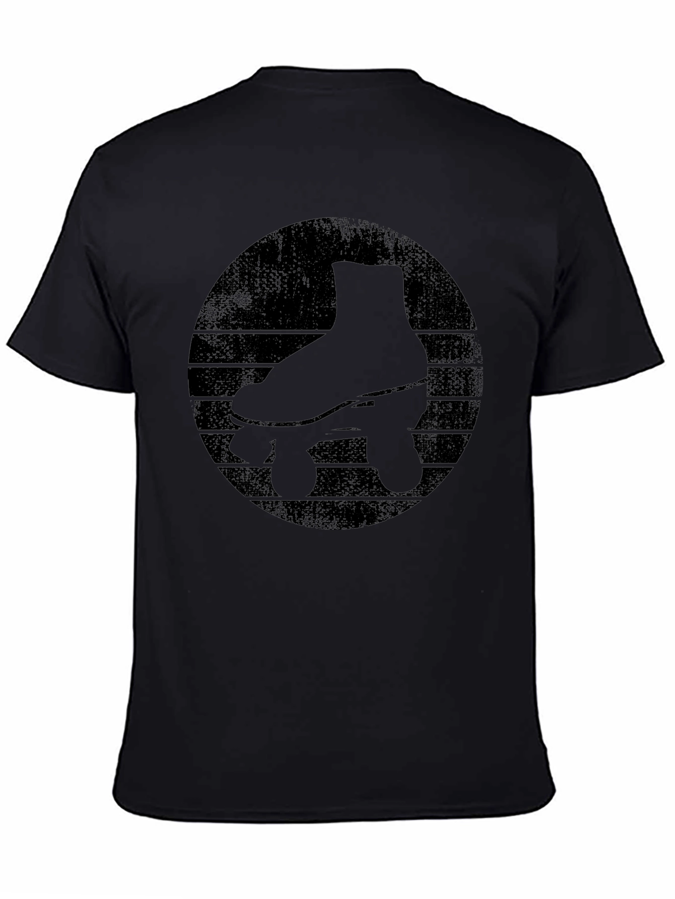 Black Retro Roller Skate Graphic Tee - Black view 4