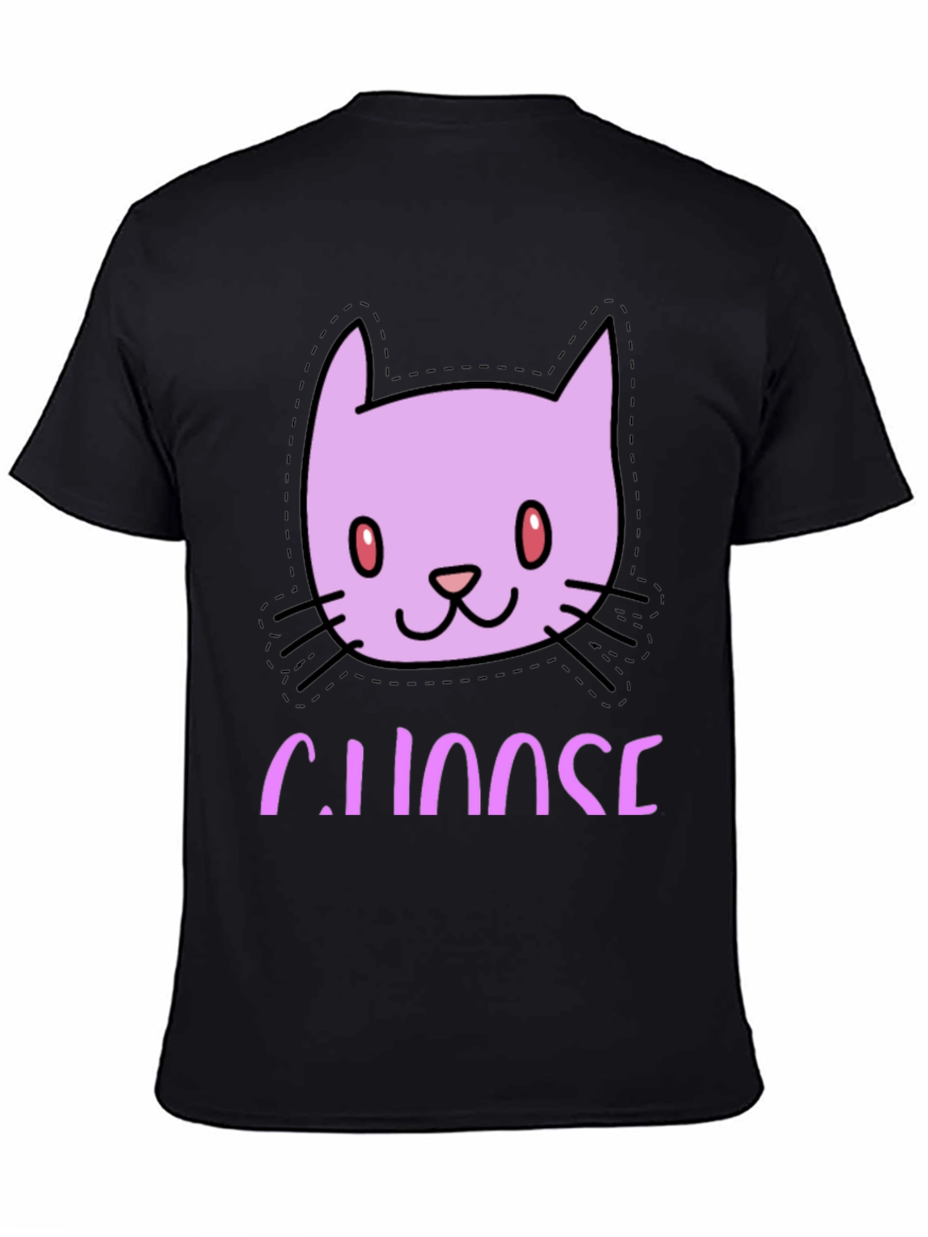 Black Cute Cat Face Tee - Choose Your Style! view 4