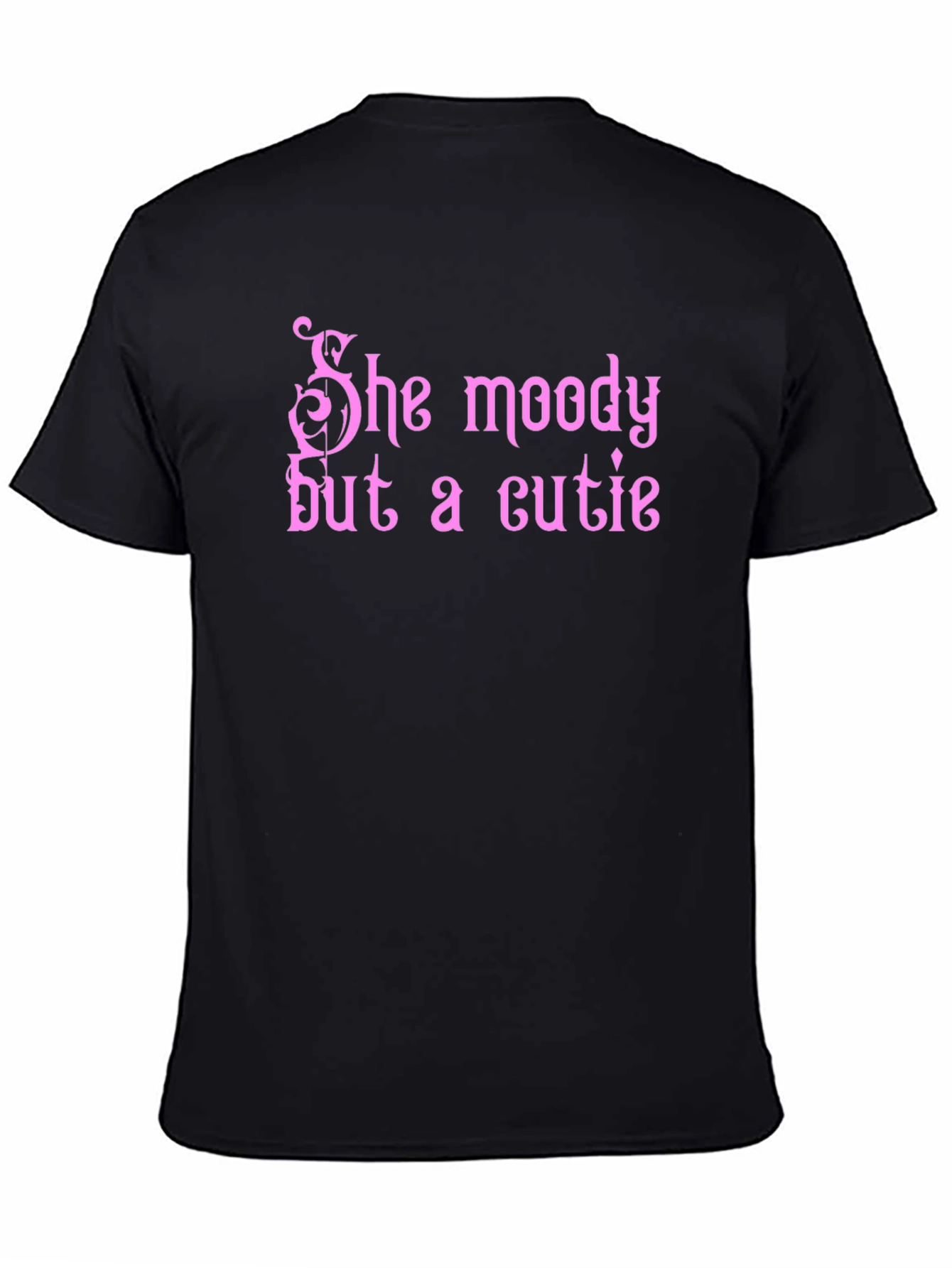 Black She Moody But A Cutie Graphic Tee view 4