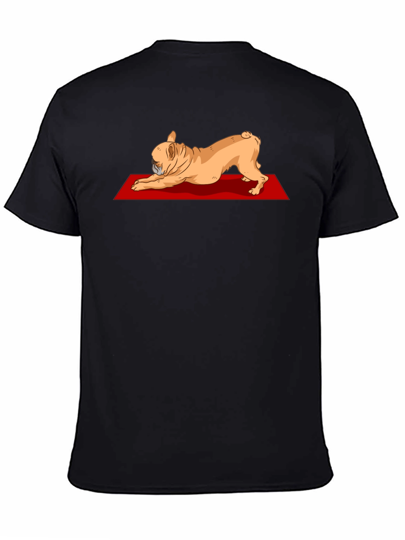 Black Yoga Dog Graphic Tee - Relaxed Fit Black T-Shirt view 4