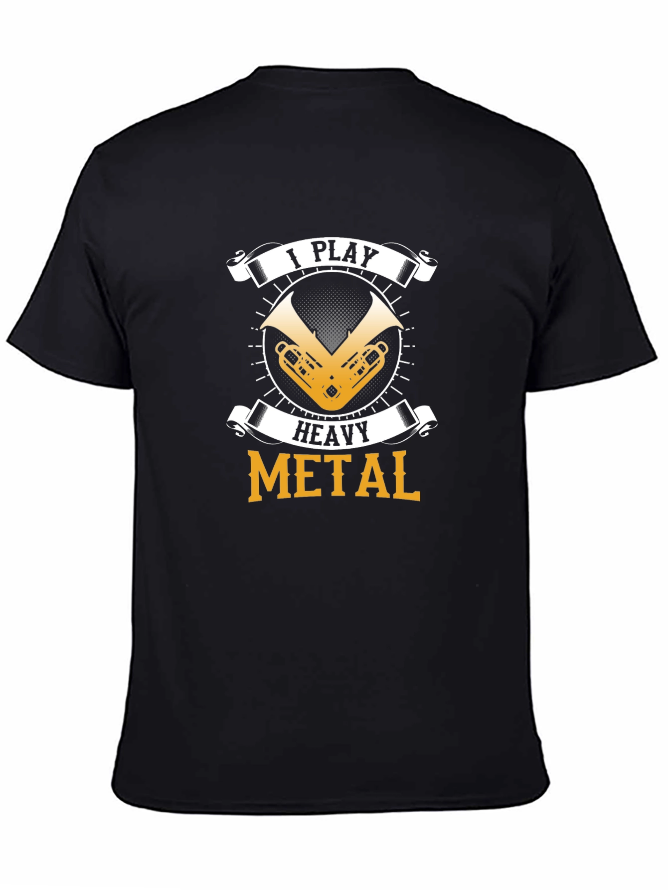 Black I Play Heavy Metal T-Shirt view 4