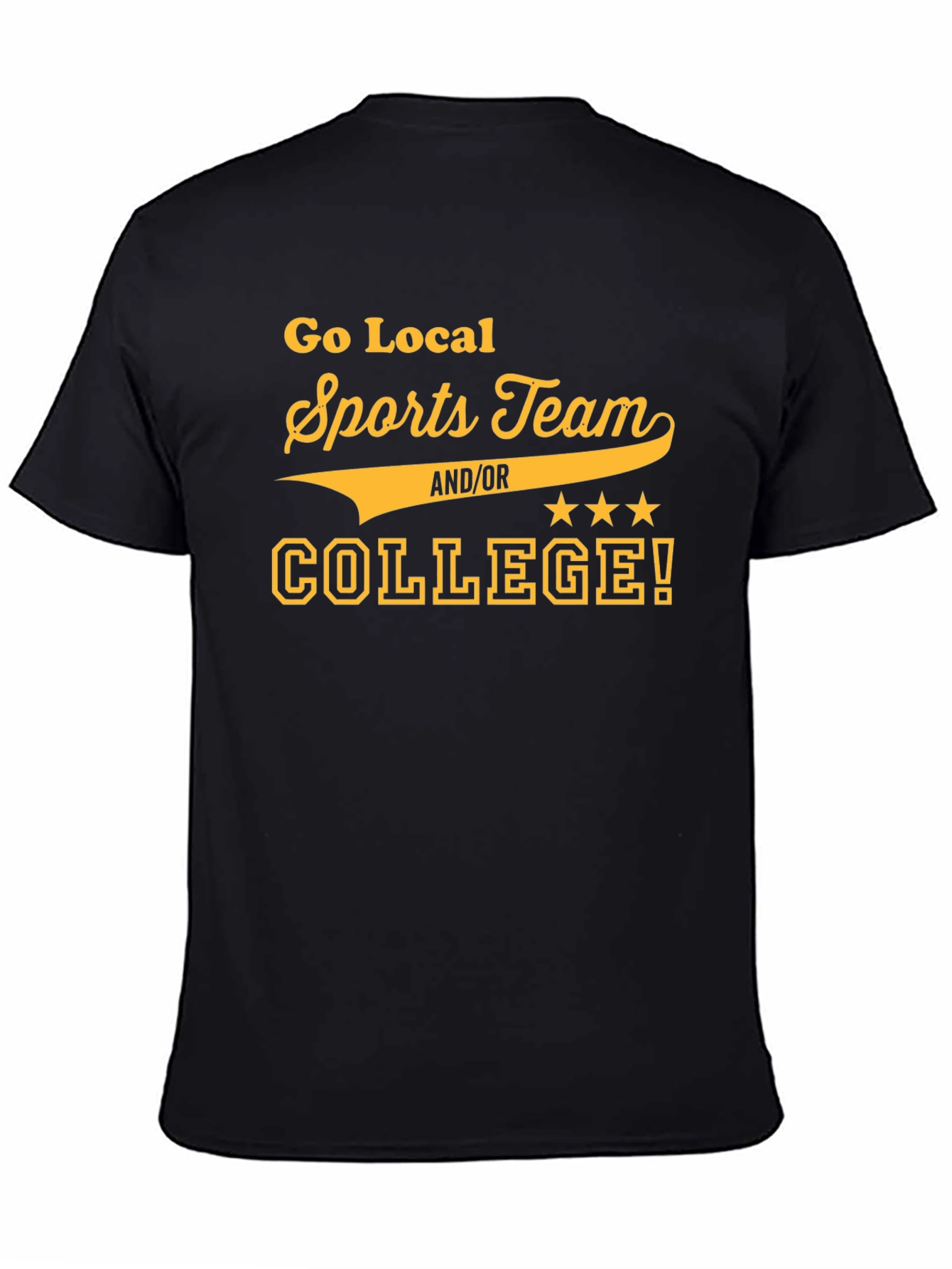 Go Local Sports Team/College T-Shirt - Black Cotton Tee - 4