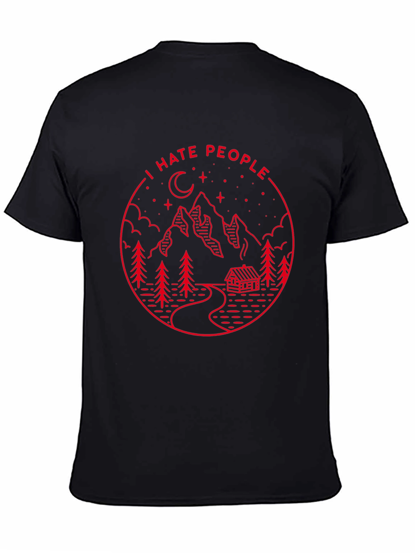 Black I Hate People Graphic Tee - Mountain Cabin Design view 4