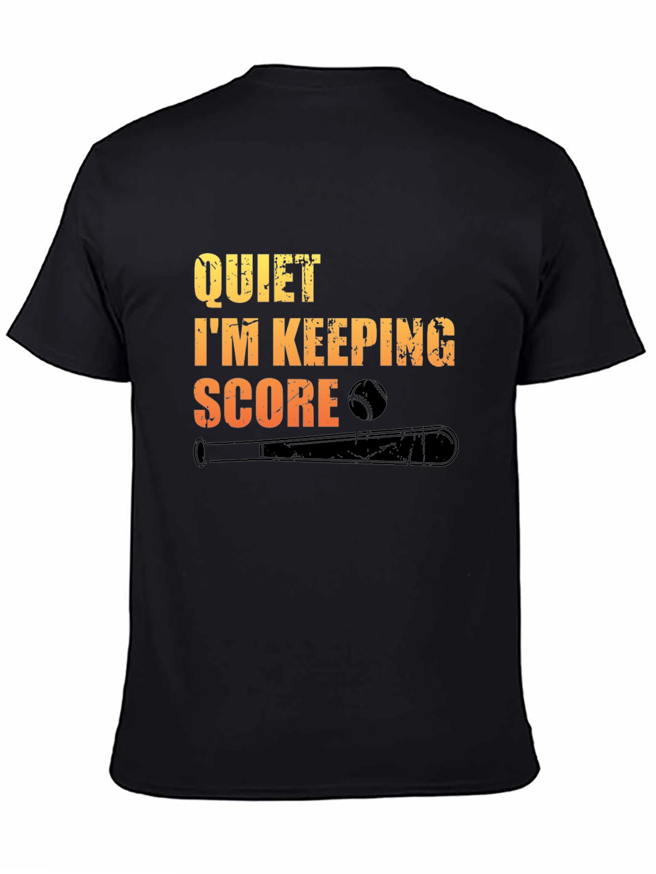 Black Quiet I'm Keeping Score Baseball T-Shirt view 4