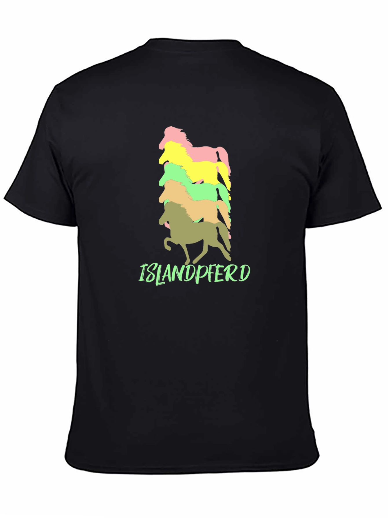 Black Islandpferd Horse T-Shirt - Stacked Design view 4