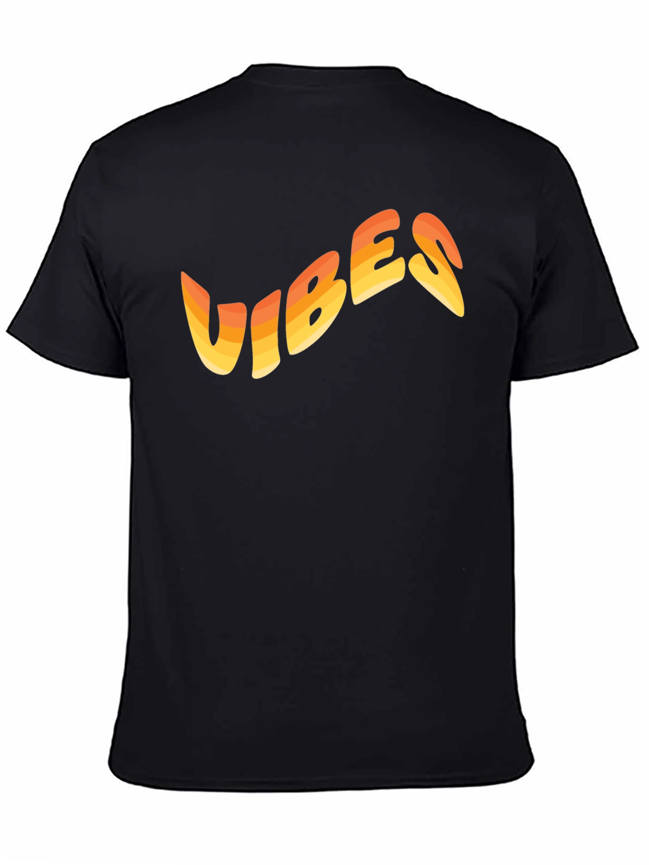 Black Vibes Graphic Print Black T-Shirt view 4