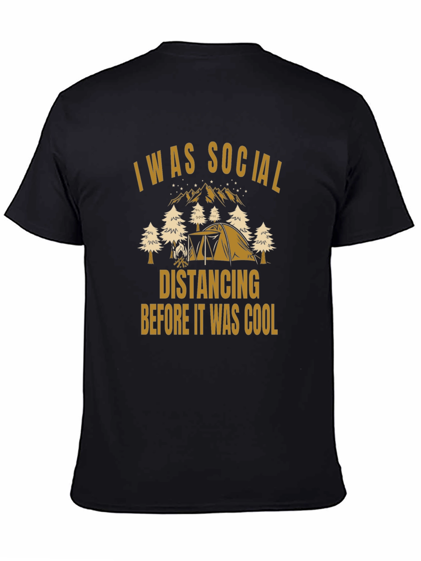 Black I Was Social Distancing Before It Was Cool T-Shirt view 4