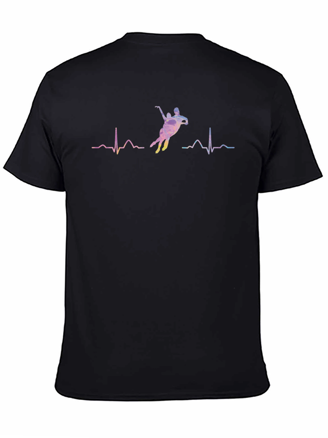 Black Dancing Heartbeat Graphic Tee - Stylish Comfort view 4