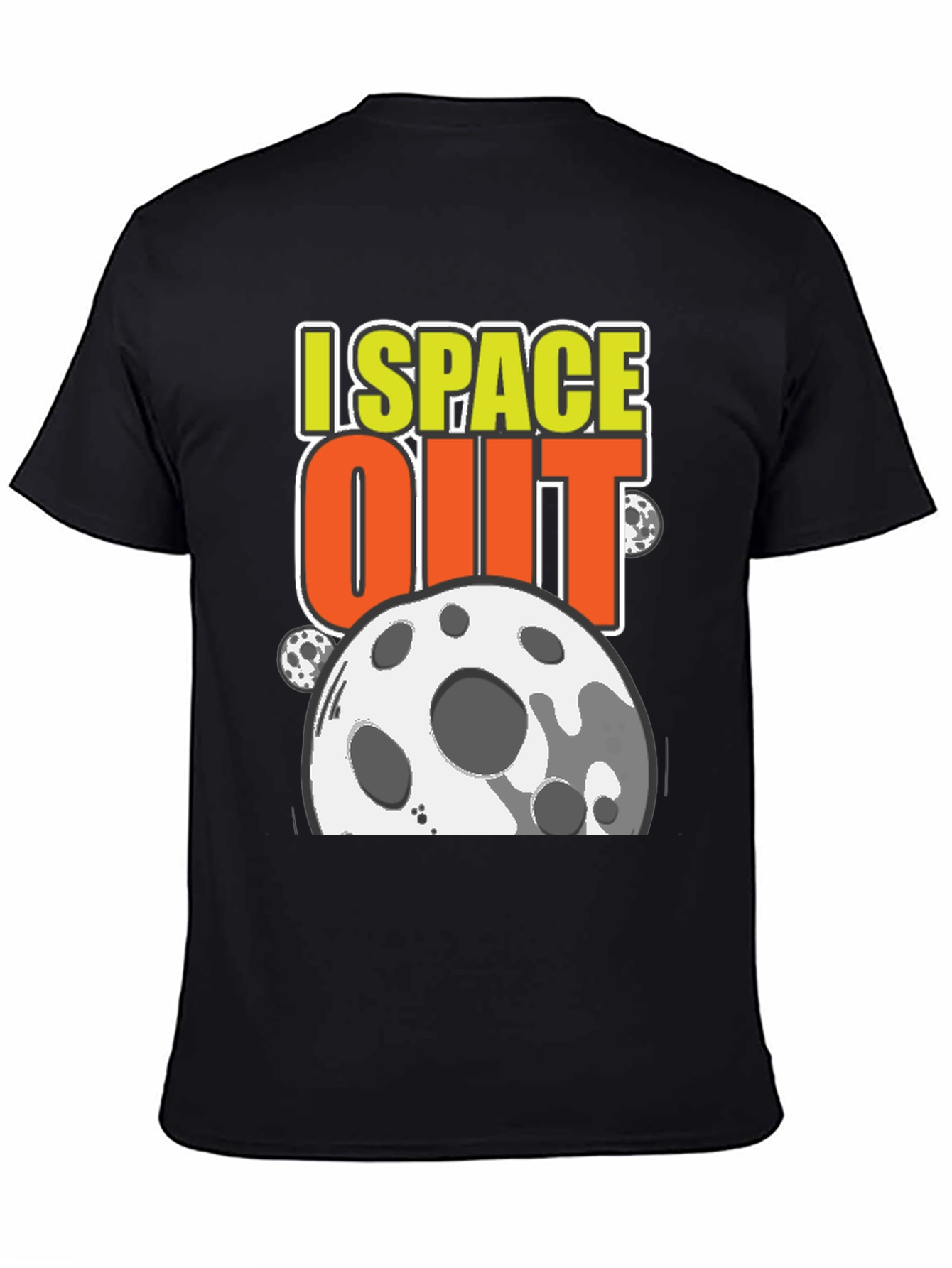 Black I Space Out T-Shirt - Black Cotton Blend view 4