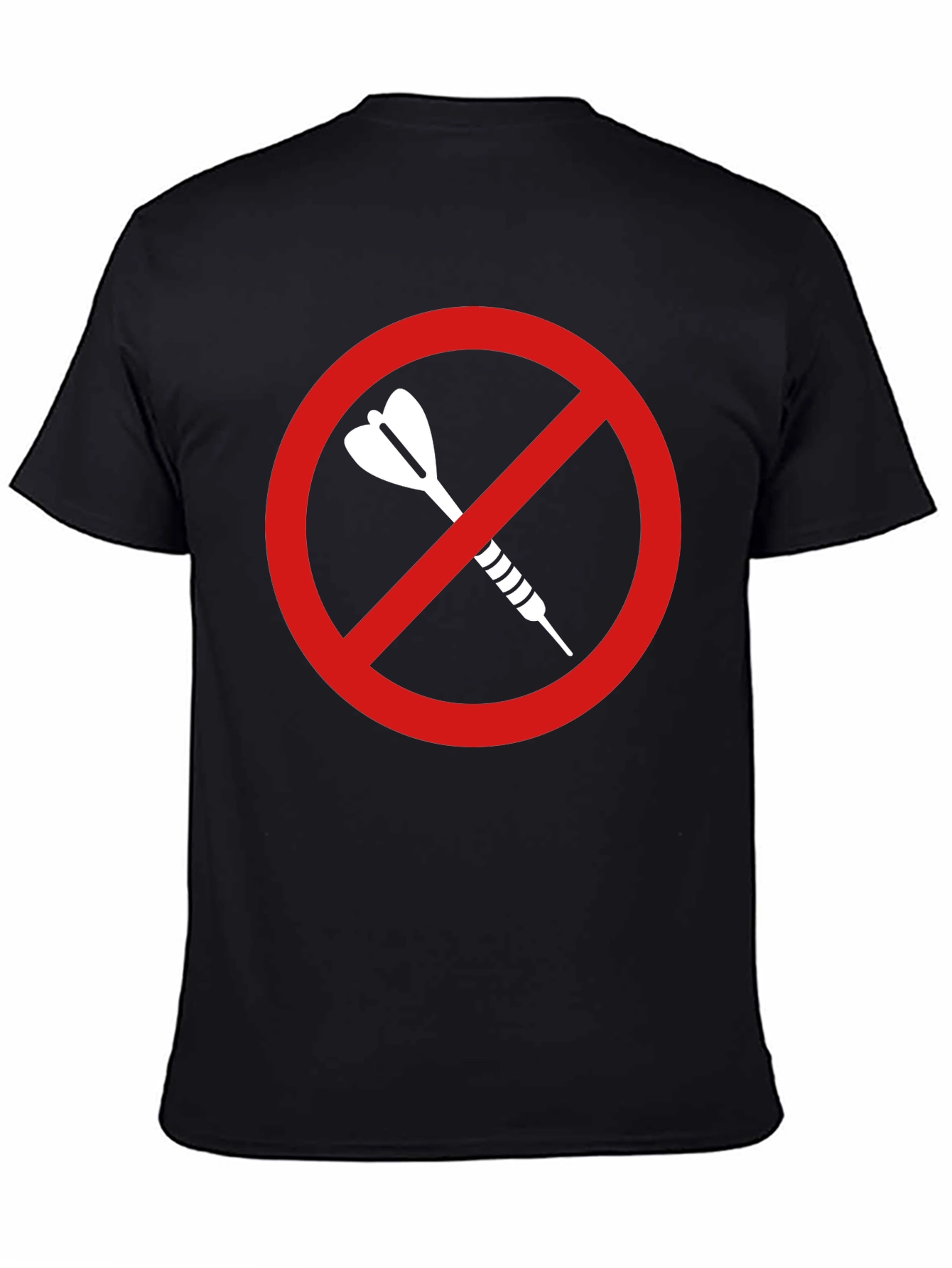 Black No Darts Allowed T-Shirt - Dart Game Ban Tee view 4