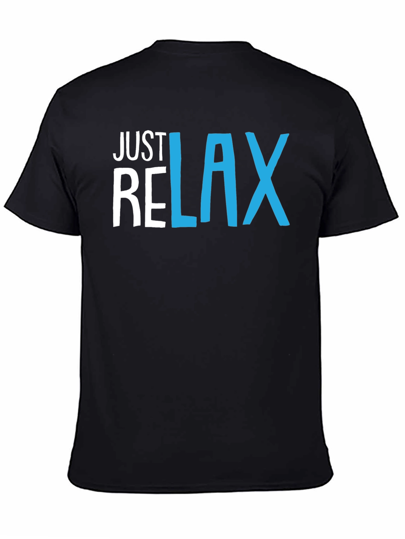 Black Just Relax Black Graphic Tee view 4