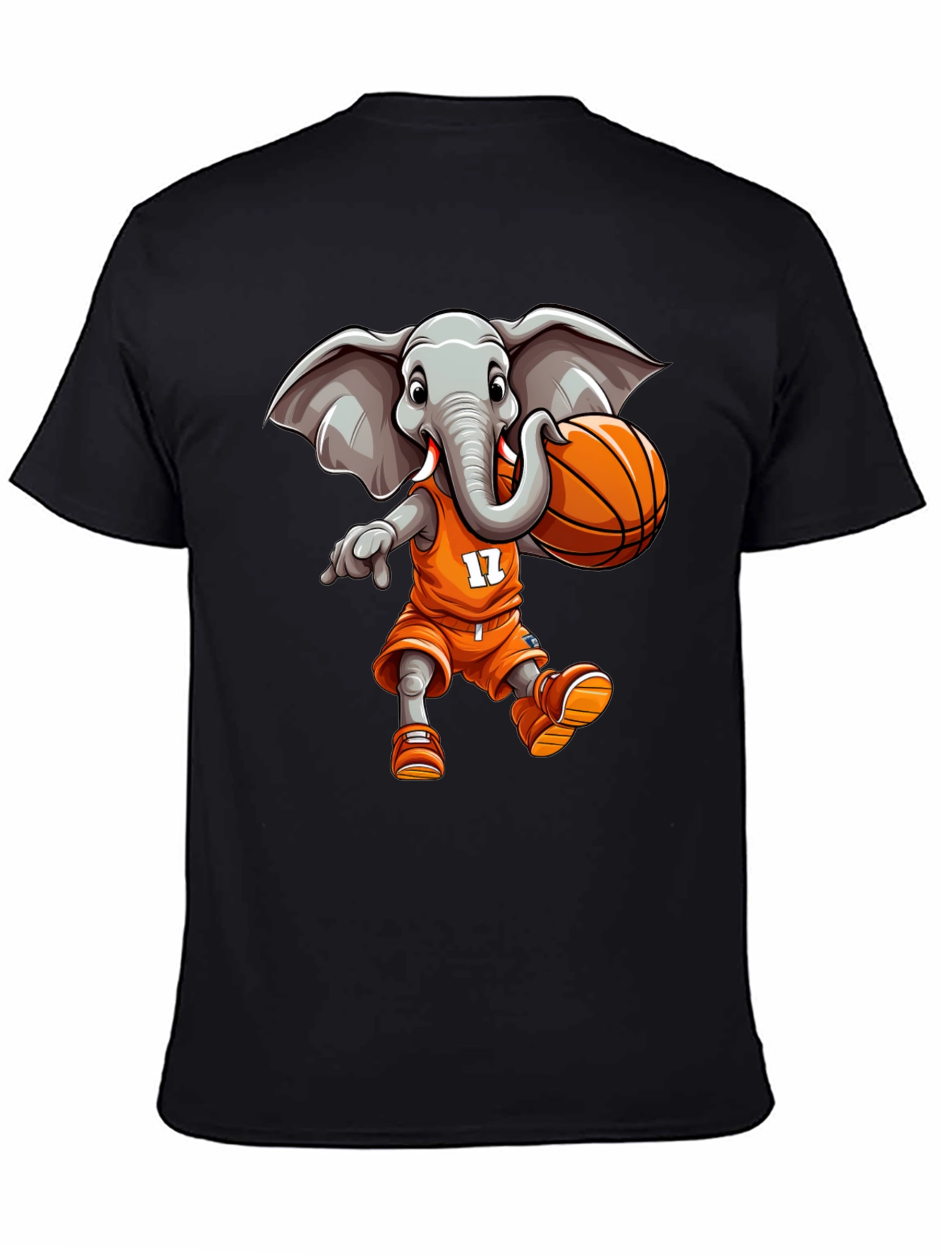 Black Elephant Basketball Player T-Shirt view 4