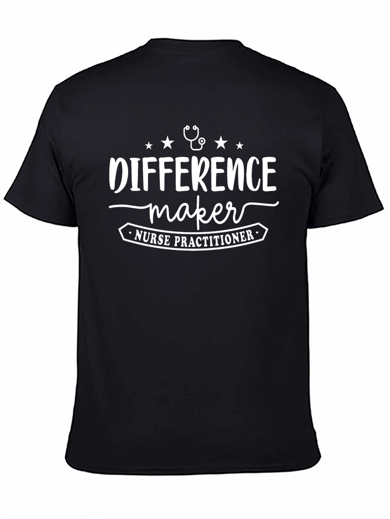 Black Difference Maker Nurse Practitioner T-Shirt view 4