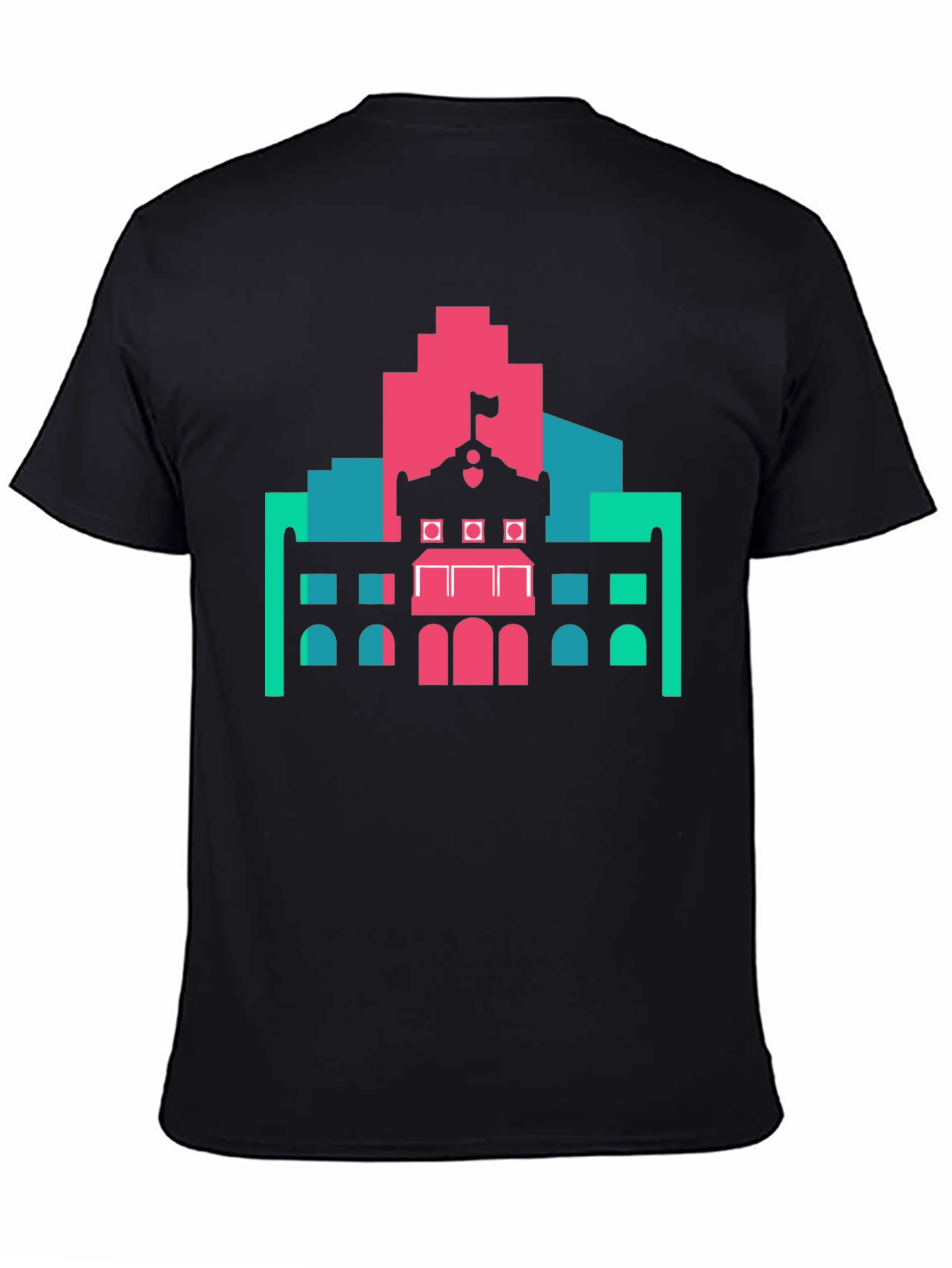Black Architectural Graphic Tee - Modern Building Design view 4