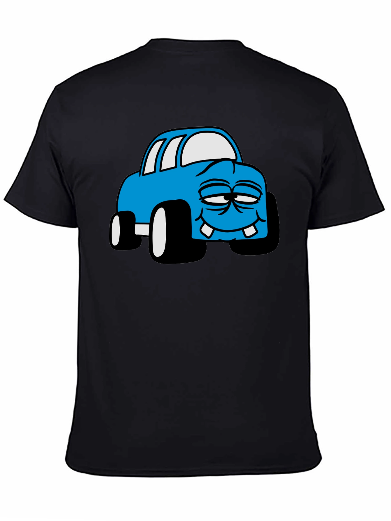Black Cartoon Monster Car Graphic Black T-Shirt view 4