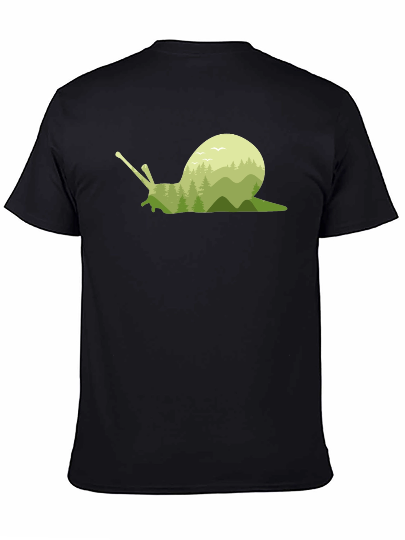Black Nature Snail Graphic Tee - Soft Cotton Blend view 4