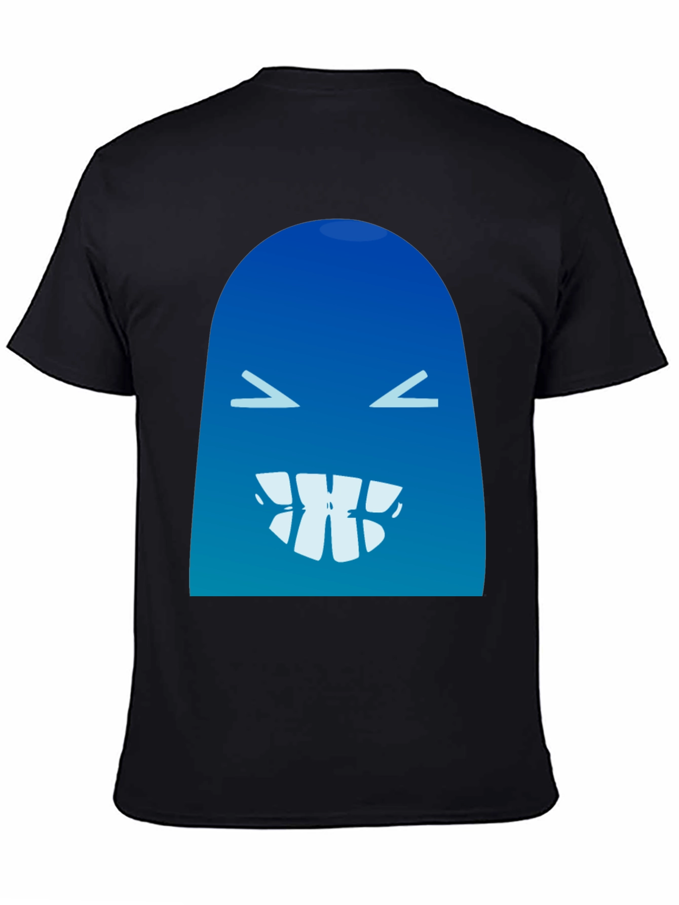 Black Funny Blue Monster Graphic T-Shirt view 4