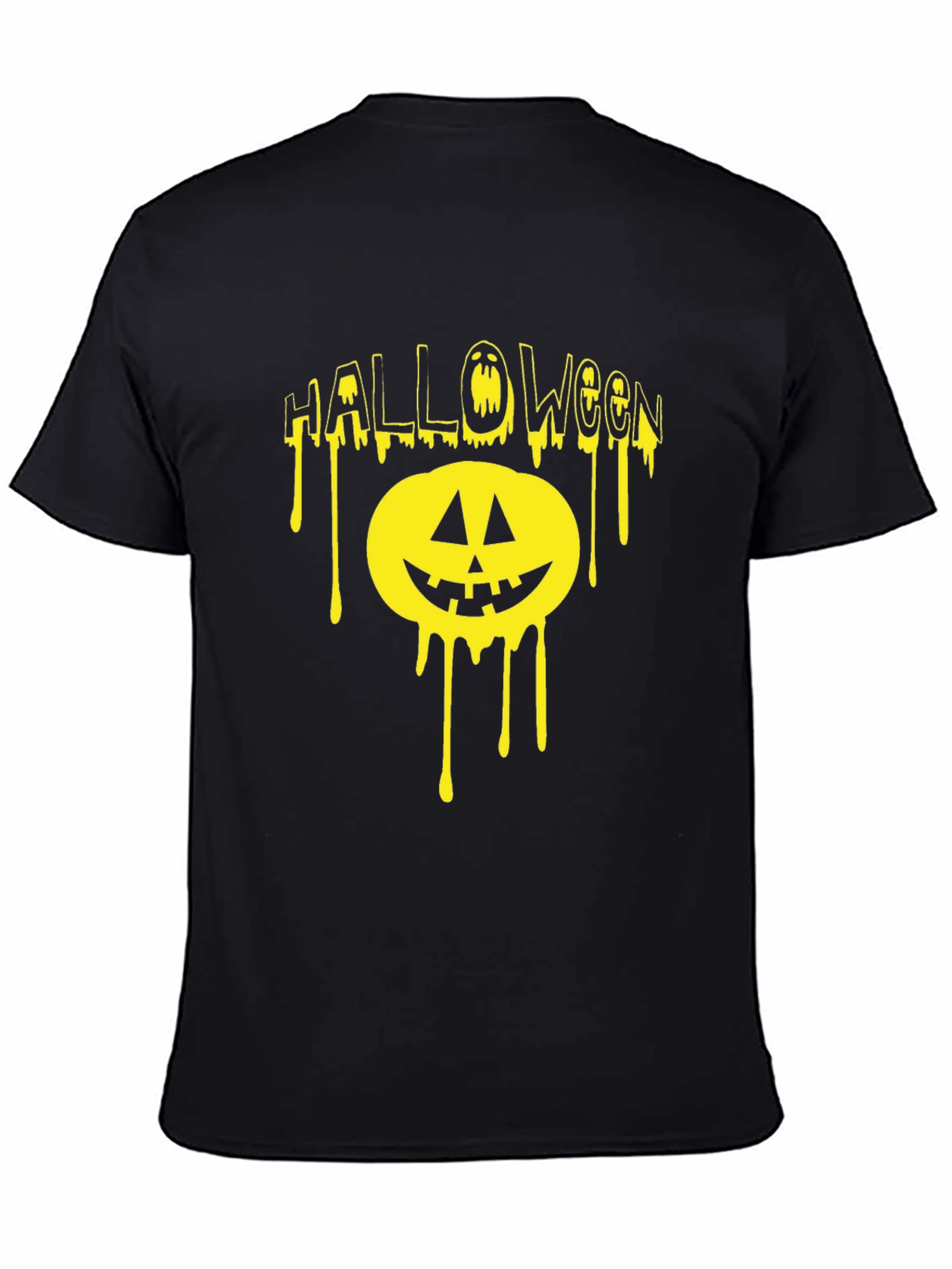 Black Halloween Dripping Pumpkin T-Shirt view 4