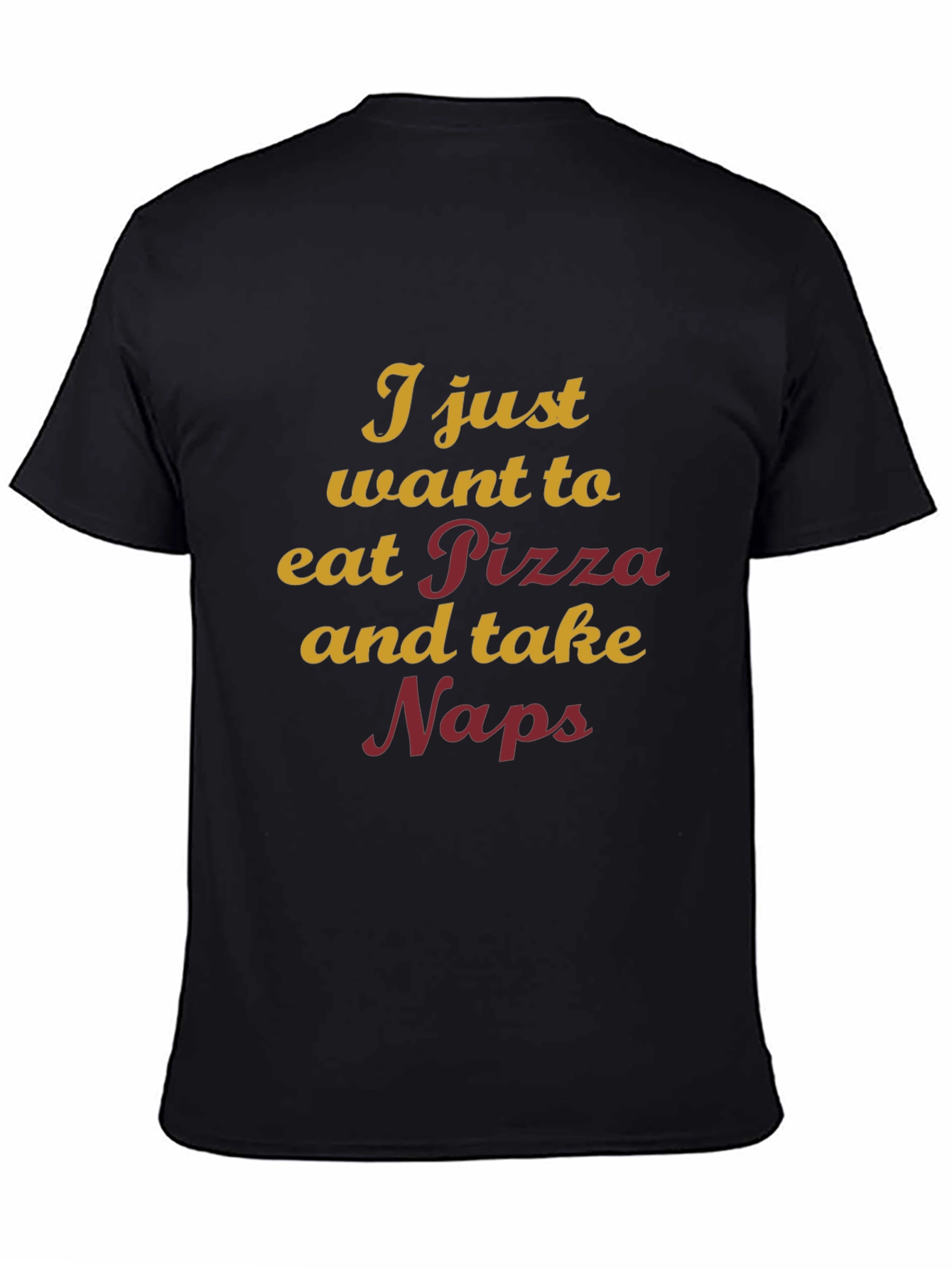 Black Pizza and Naps Graphic Tee view 4