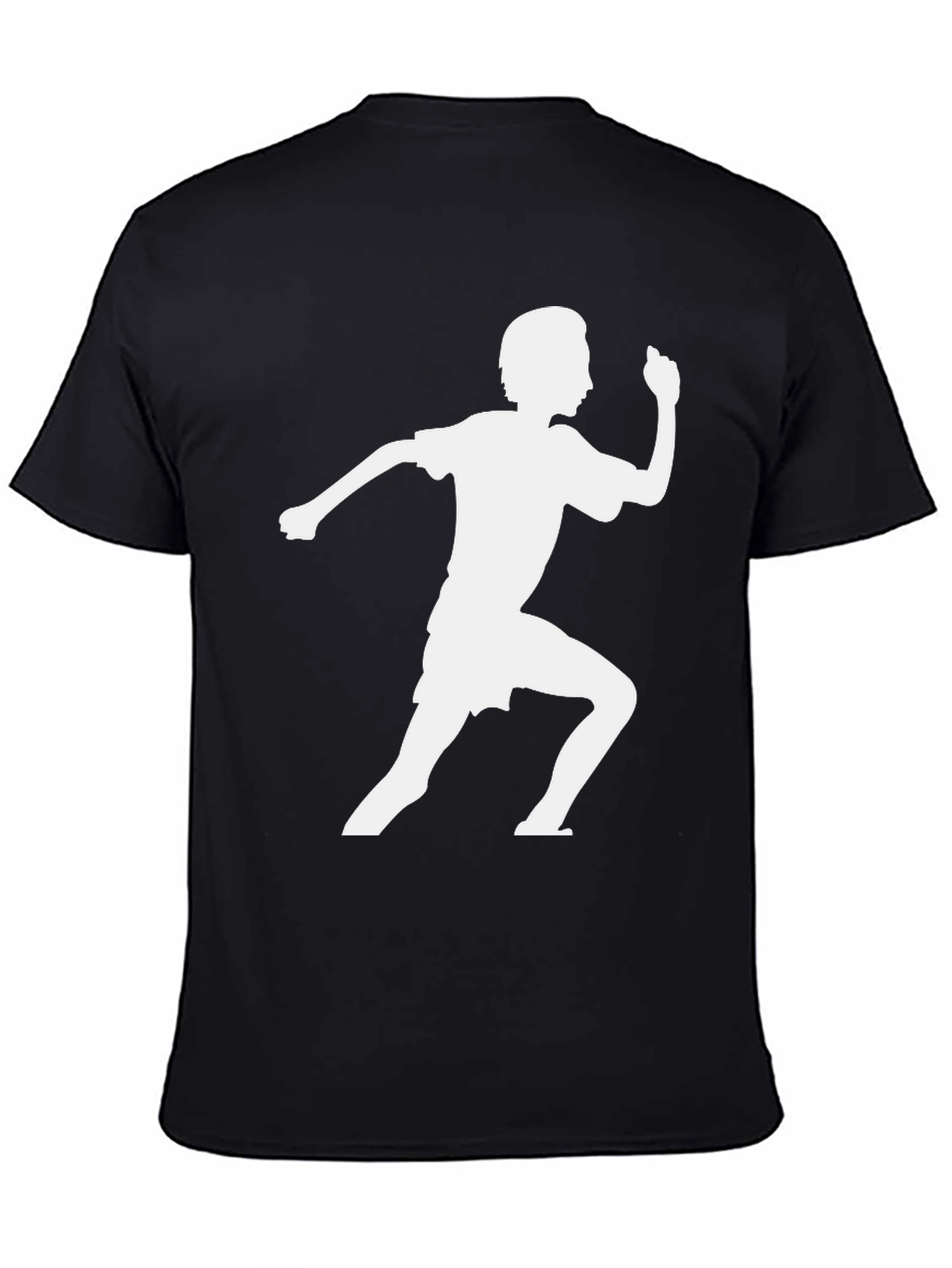 Black Runner Silhouette Graphic Tee - Black Cotton T-Shirt view 4