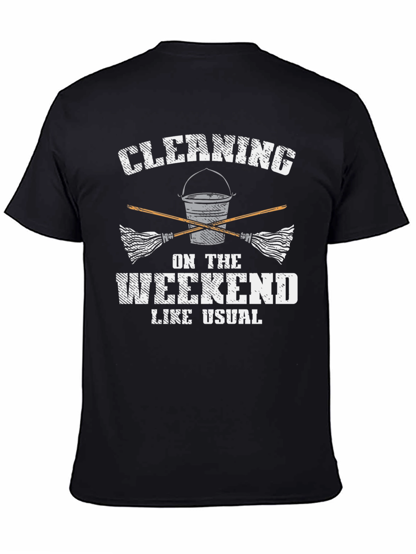 Black Cleaning Weekend T-Shirt view 4