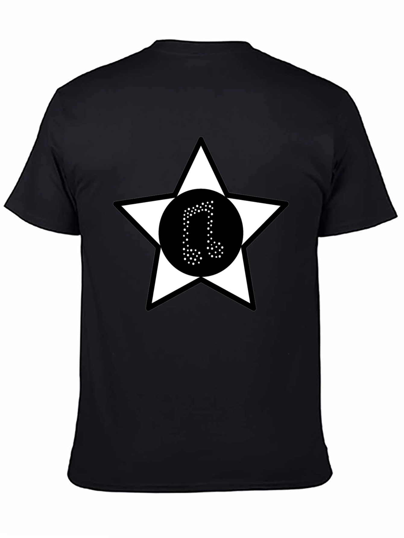 Black Star Music Note Black T-Shirt view 4
