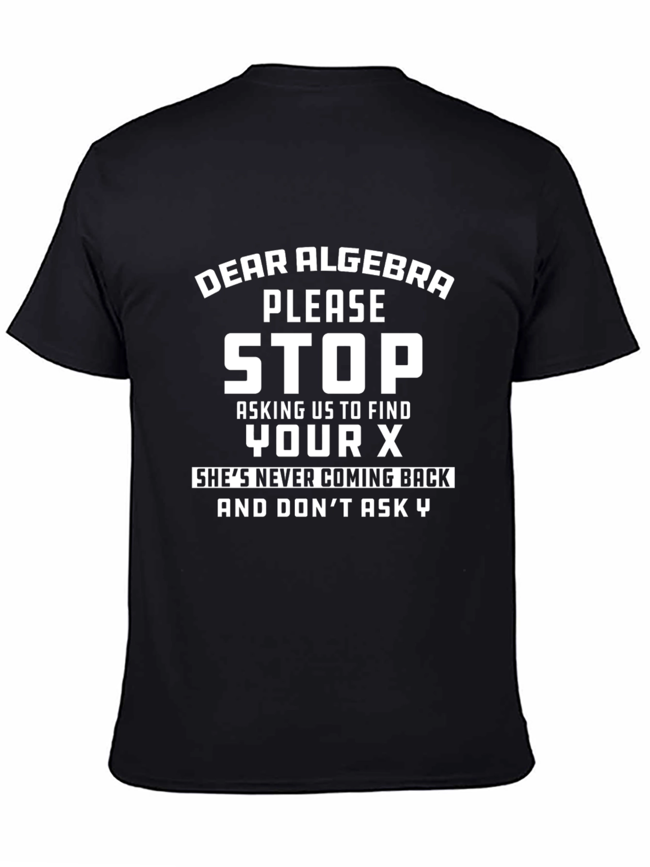 Black Dear Algebra Graphic Tee - Funny Math T-Shirt view 4