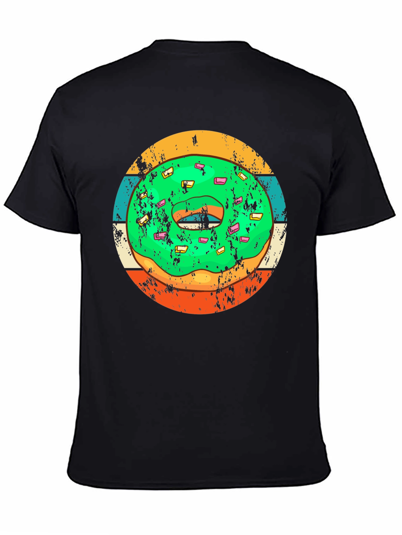 Black Retro Donut Graphic Tee - Fun & Stylish Casual Wear view 4