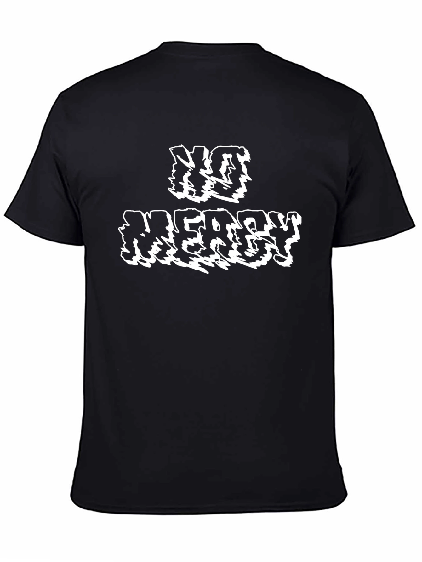 Black No Mercy Graphic Tee - Bold Black T-Shirt view 4