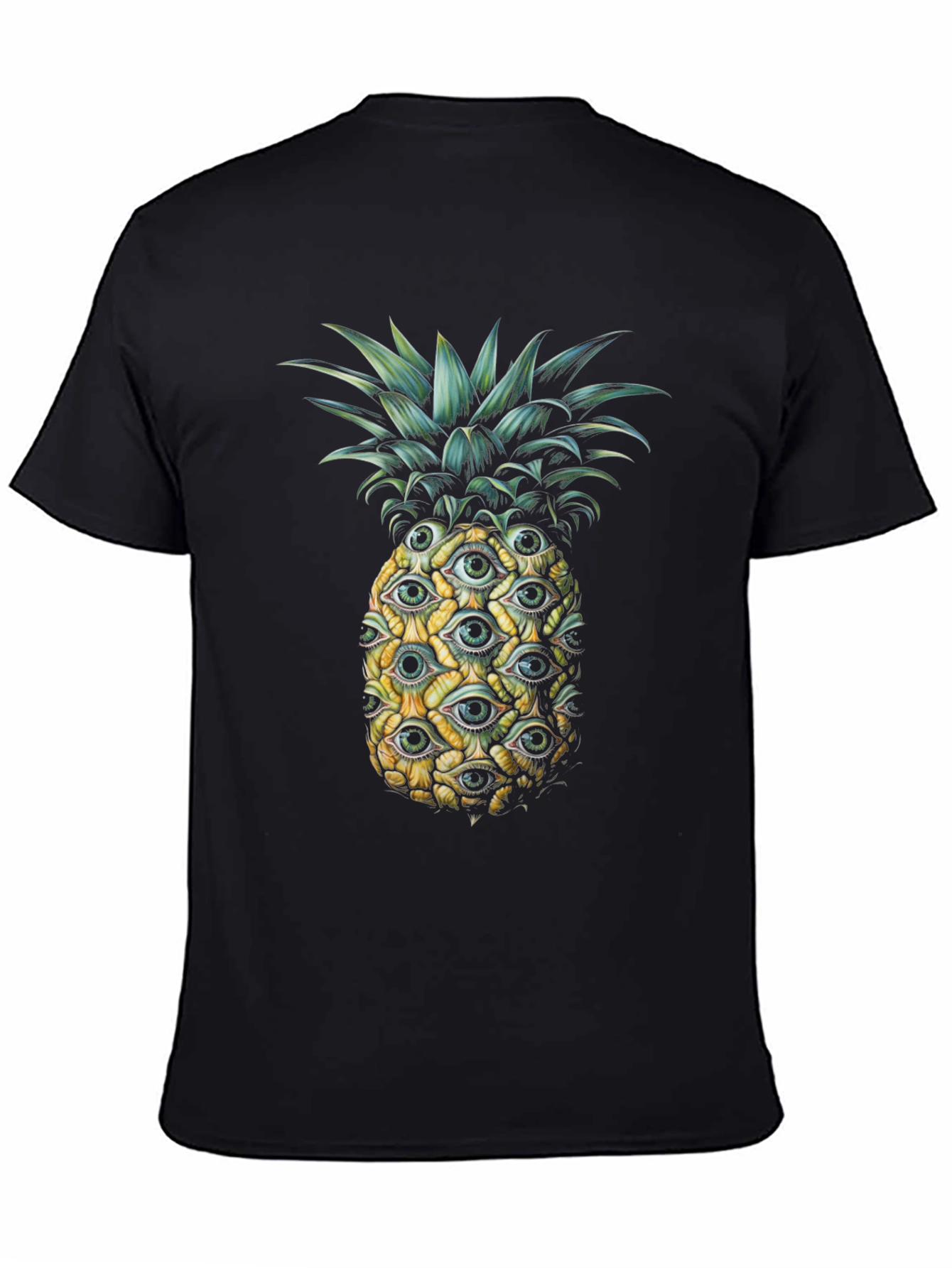 Black Eye-Catching Pineapple Graphic Tee - Unique Design view 4