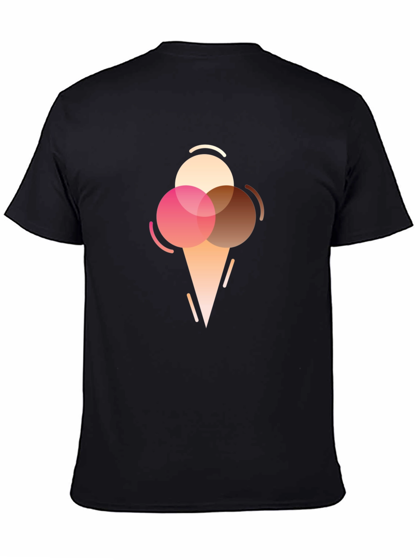 Black Ice Cream Graphic Tee - Modern Dessert Lover T-Shirt view 4