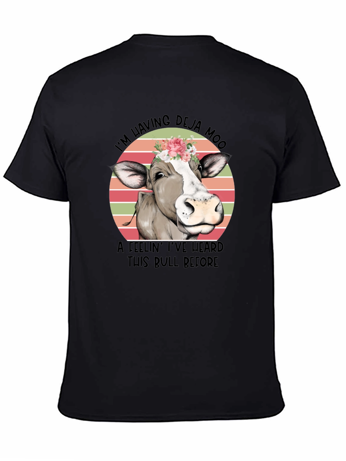 Black Deja Moo Cow Graphic Tee view 4