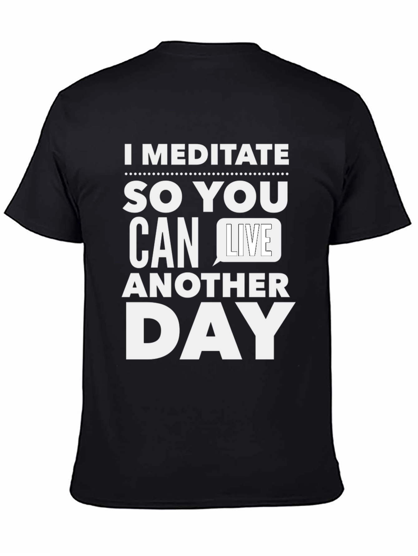 Black Meditate Graphic Tee - Funny Sarcastic T-Shirt view 4