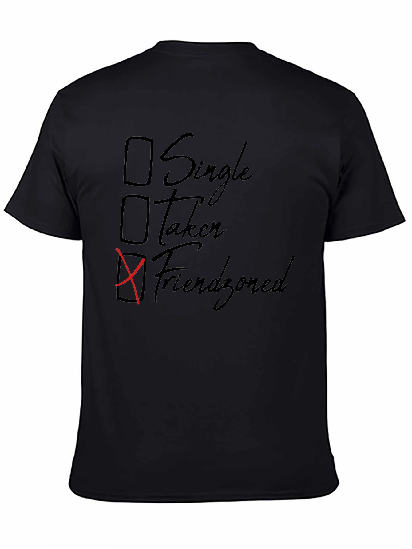 Black Friendzoned T-Shirt - Humorous Relationship Status Tee view 4