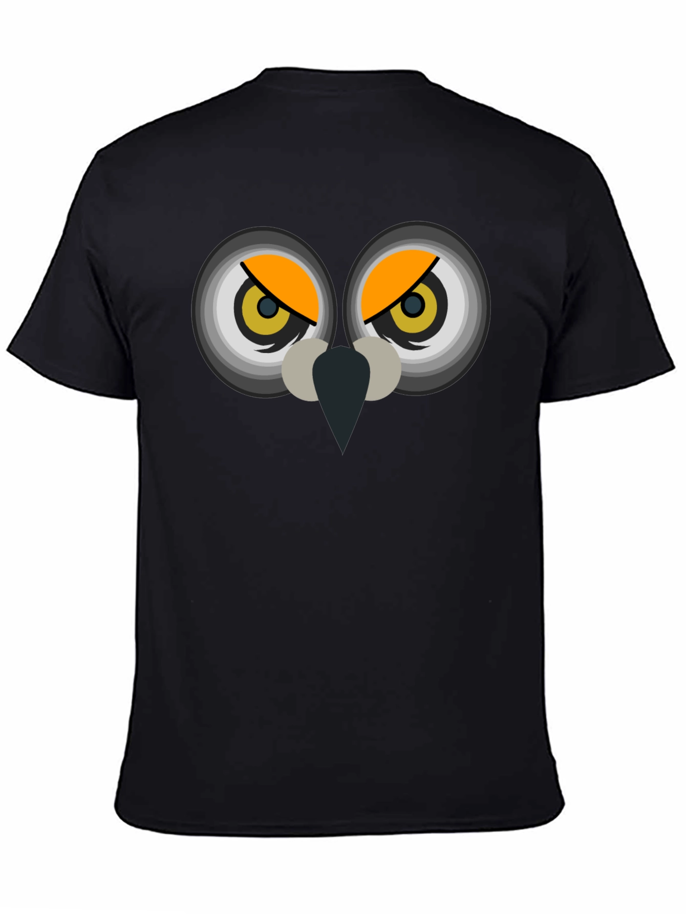 Black Owl Eyes Graphic T-Shirt - Men's Black Tee view 4