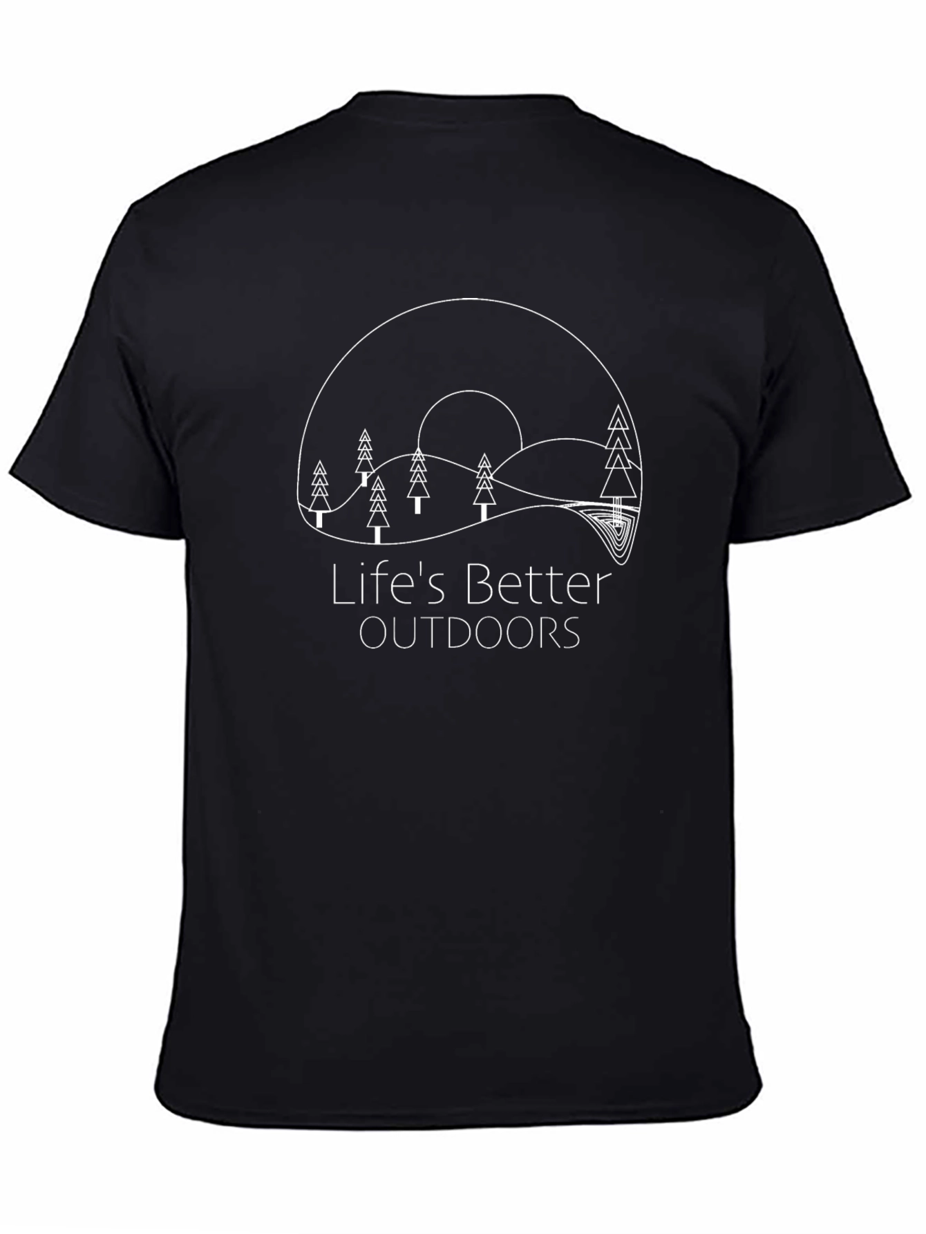 Black Life's Better Outdoors Graphic Tee - Black view 4