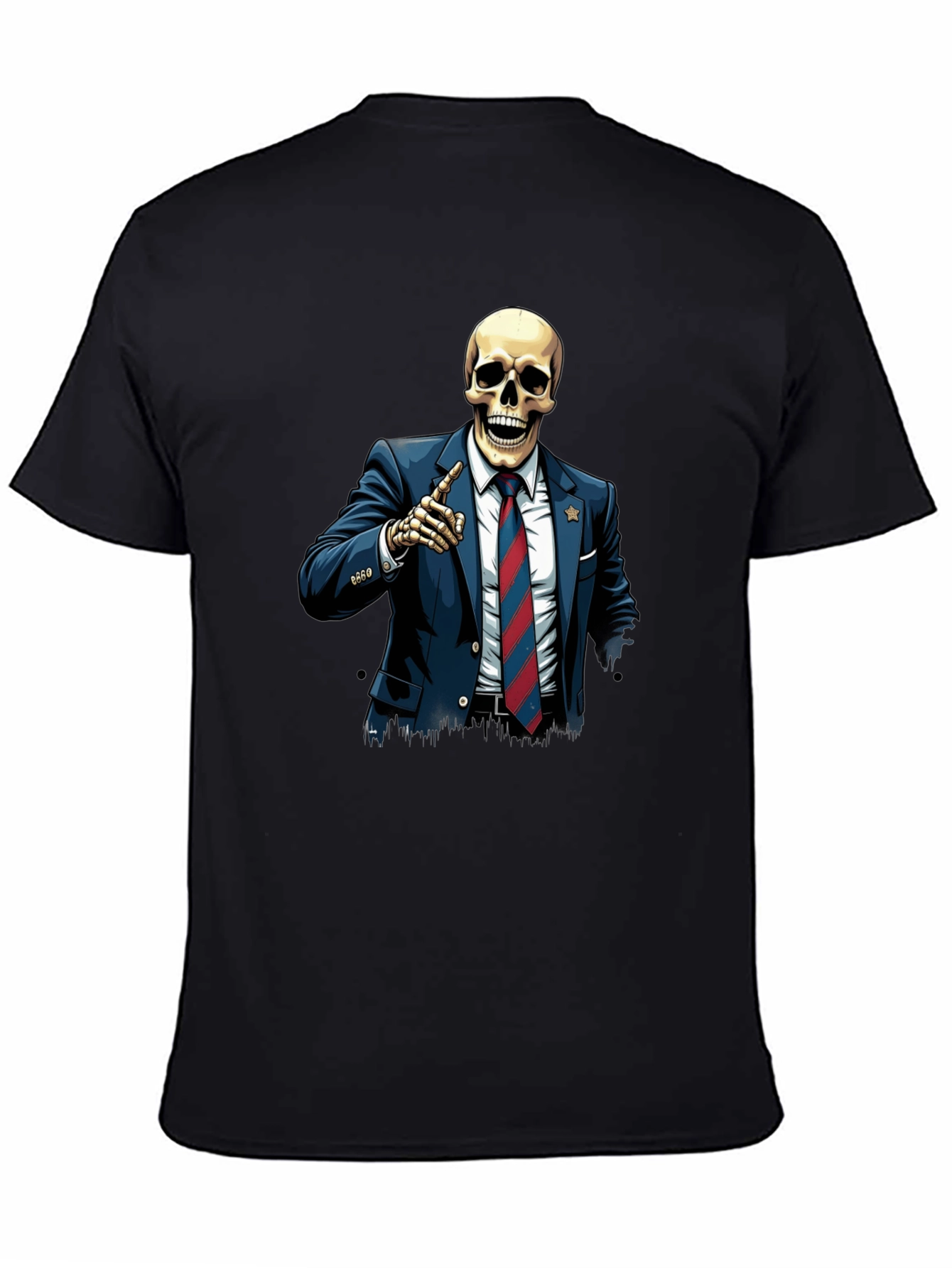Black Skeleton Politician Graphic Tee view 4