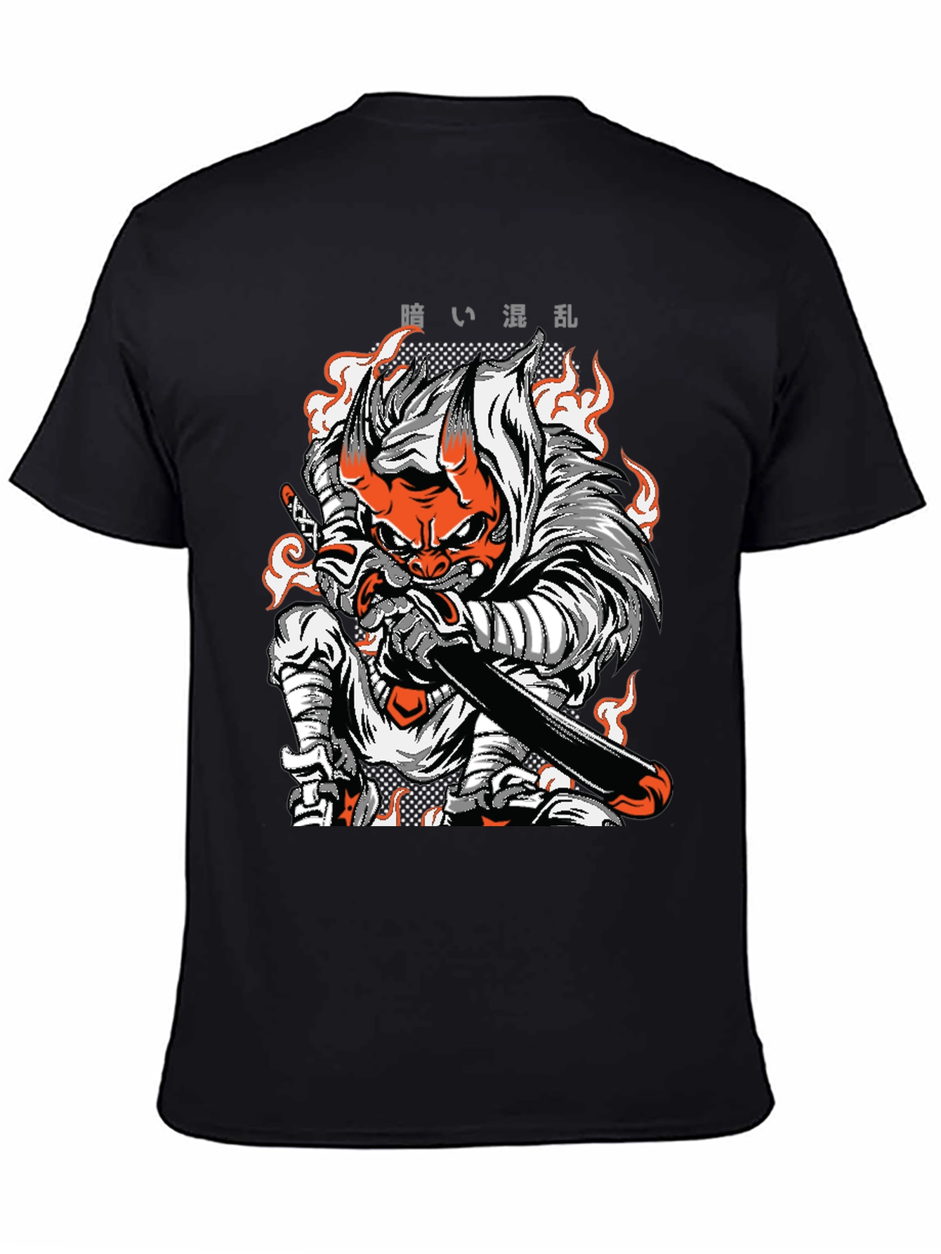 Black Japanese Demon Samurai T-Shirt view 4
