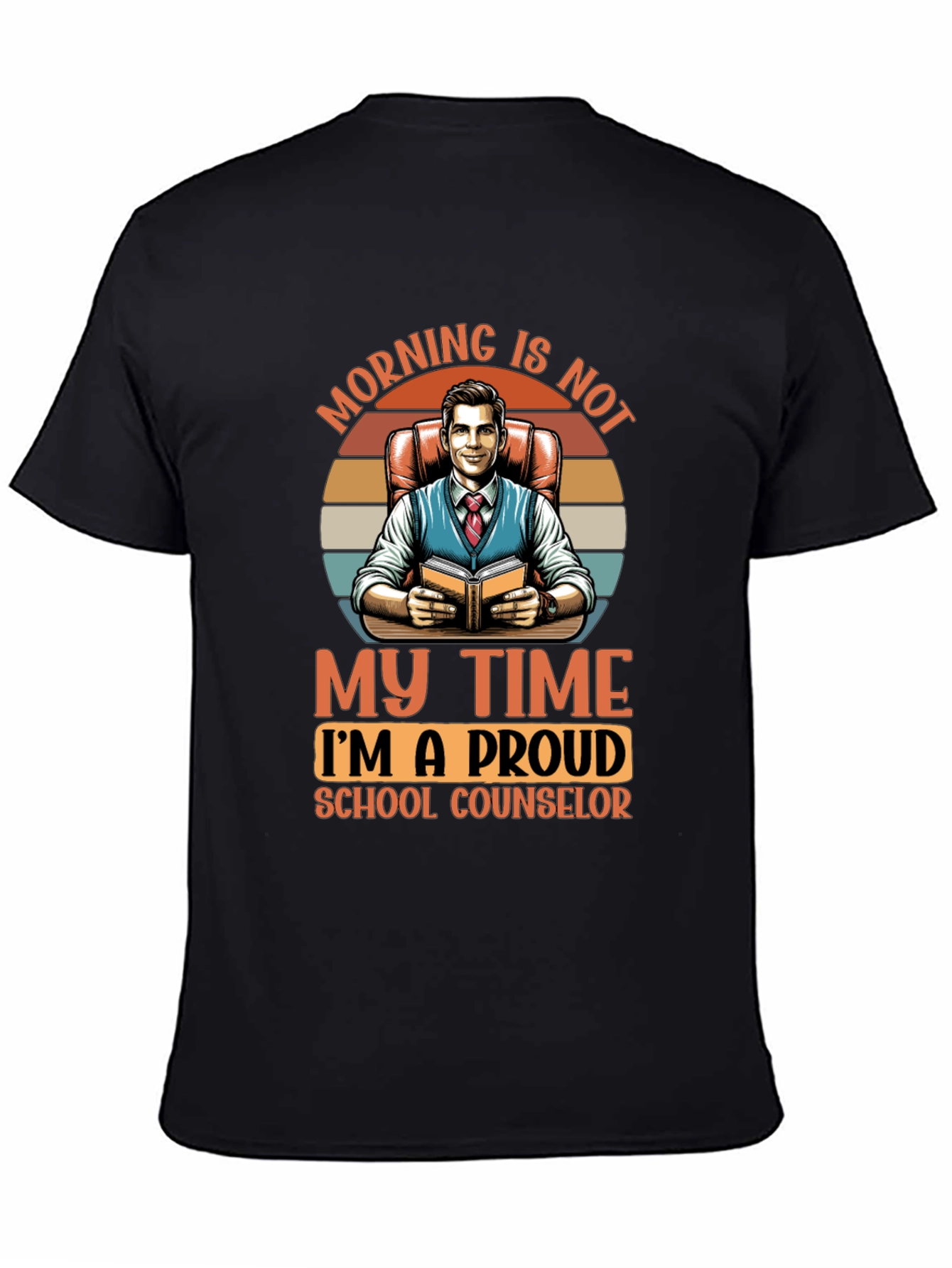 Black Proud School Counselor T-Shirt - Morning Is Not My Time view 4