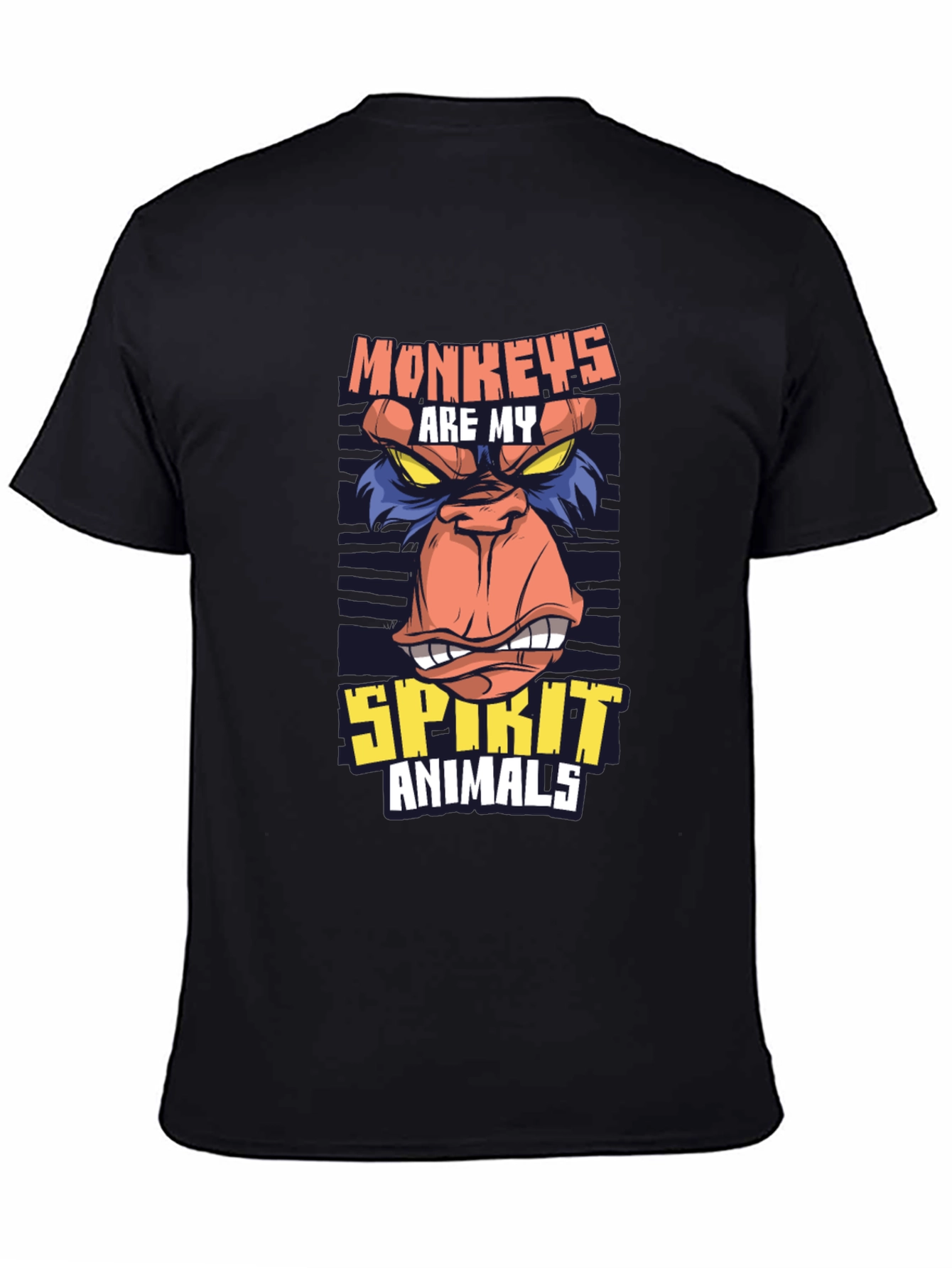 Black Monkeys Are My Spirit Animal Graphic T-Shirt view 4