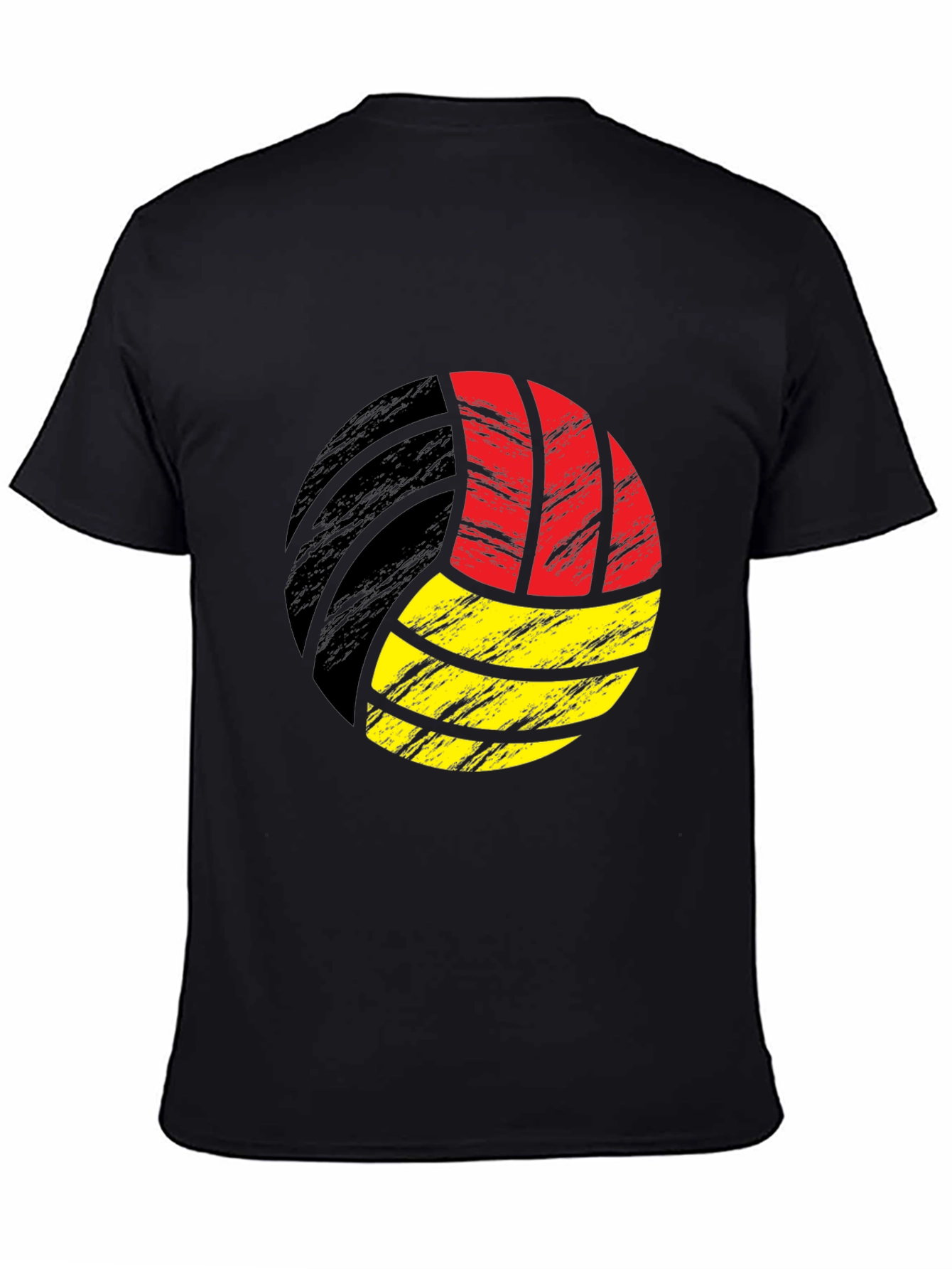 Black Germany Flag Volleyball Graphic T-Shirt view 4