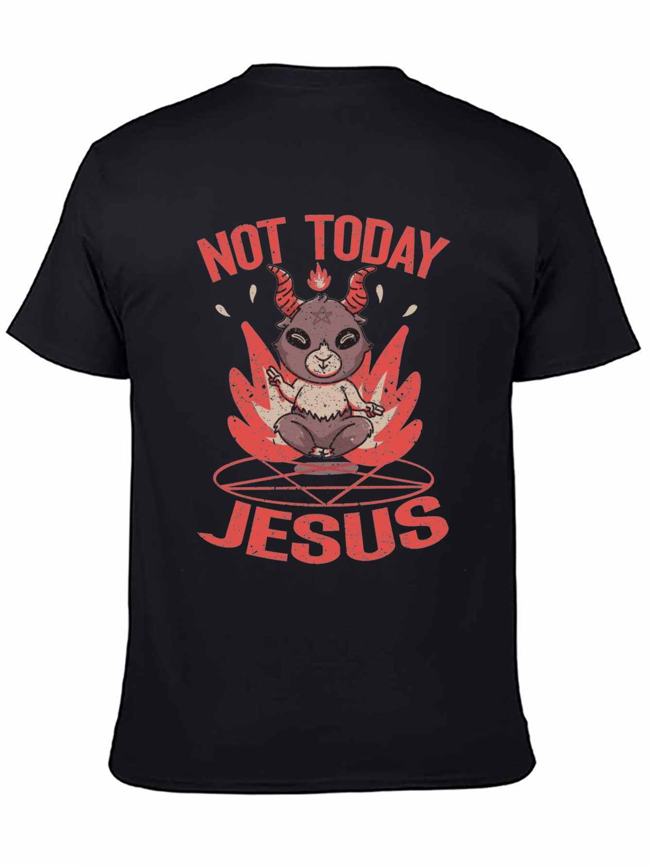 Black Not Today Jesus Graphic T-Shirt view 4
