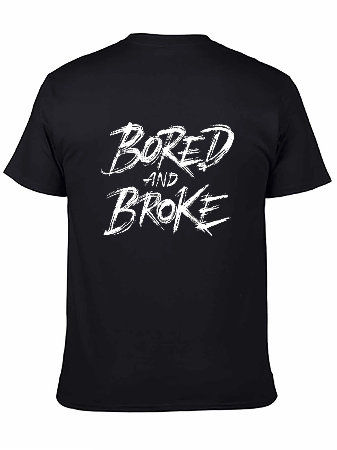 Black Bored and Broke Black T-Shirt view 4