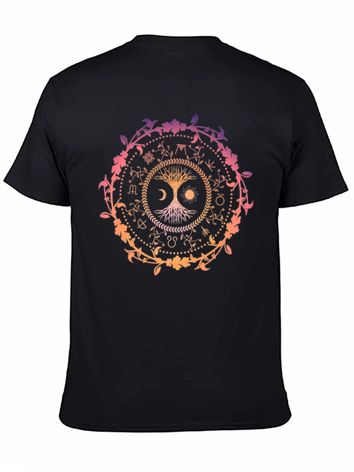 Black Mystic Tree of Life Graphic Tee view 4