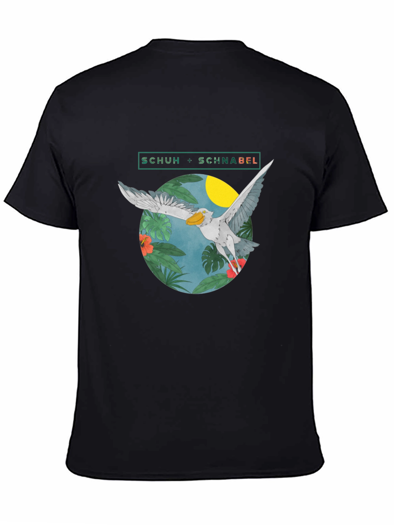 Black Shoebill Stork Graphic Tee - Tropical Bird Design view 4