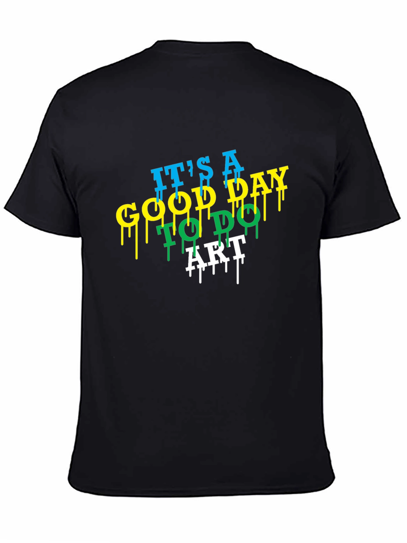 Black It's A Good Day to Do Art Men's Black T-Shirt view 4