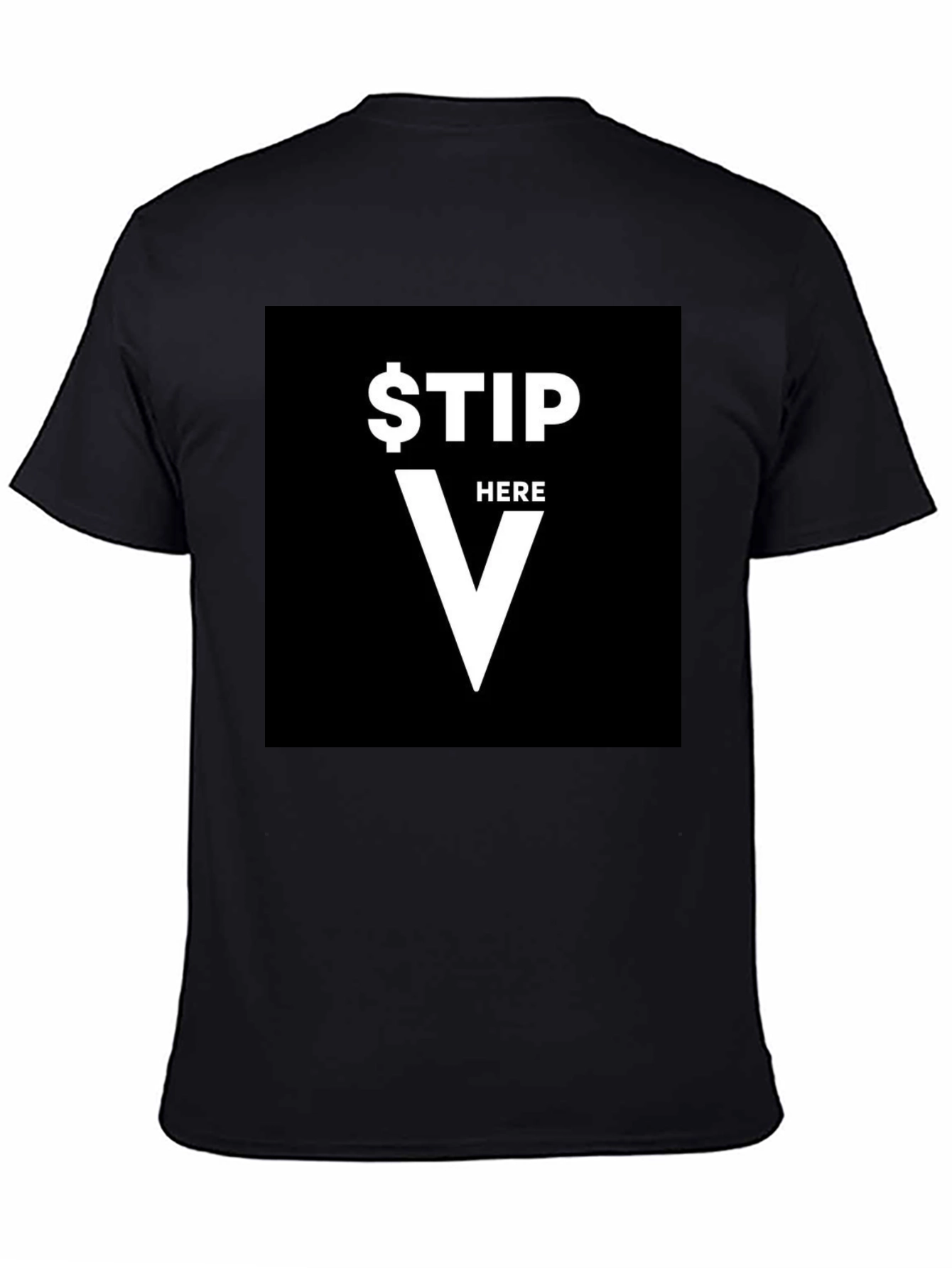 Black Tip Here T-Shirt - Funny Waiter Server Tee view 4